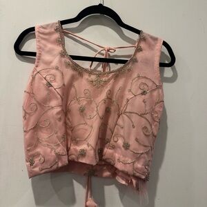 Elegant Pink Embroidered Women's Top